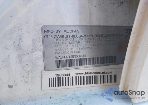 2014 Audi A4 2.0T Premium z USA, uszkodzony, nr VIN WAUFFAFL1EN006574